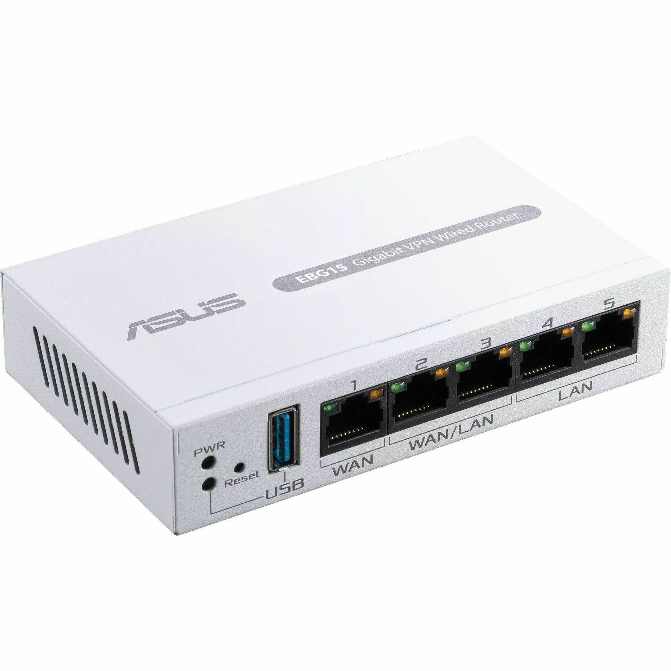 ASUS EBG15 Gigabit VPN Wired Router

PWR Reset USB

WAN WAN/LAN LAN

1 2 3 4 5