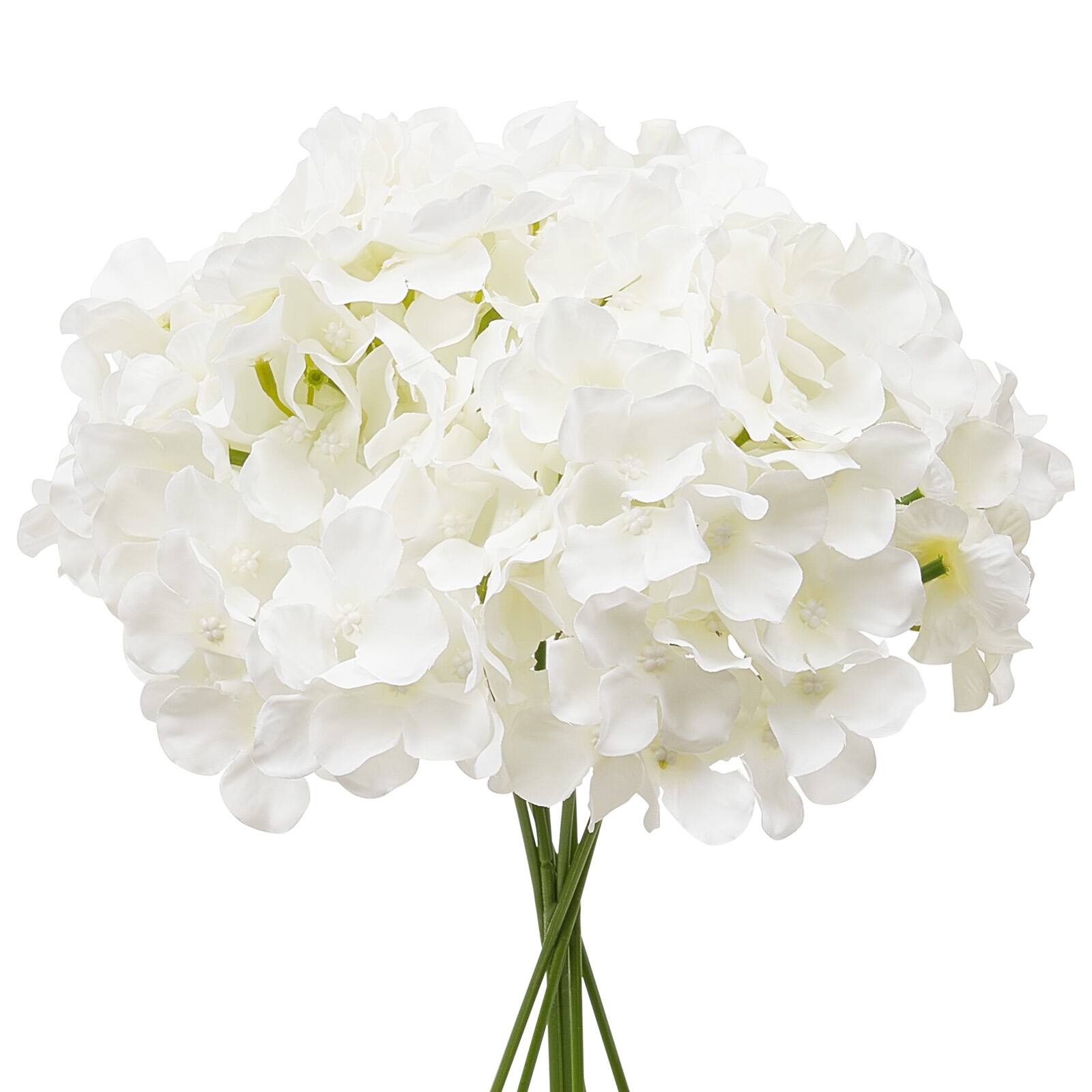 Alt View 5. VEVOR - Artificial Flowers, 105 pcs Real Looking White Silk Fake Hydrangea Bulk, White Faux Bridal Shower with Stems - White.