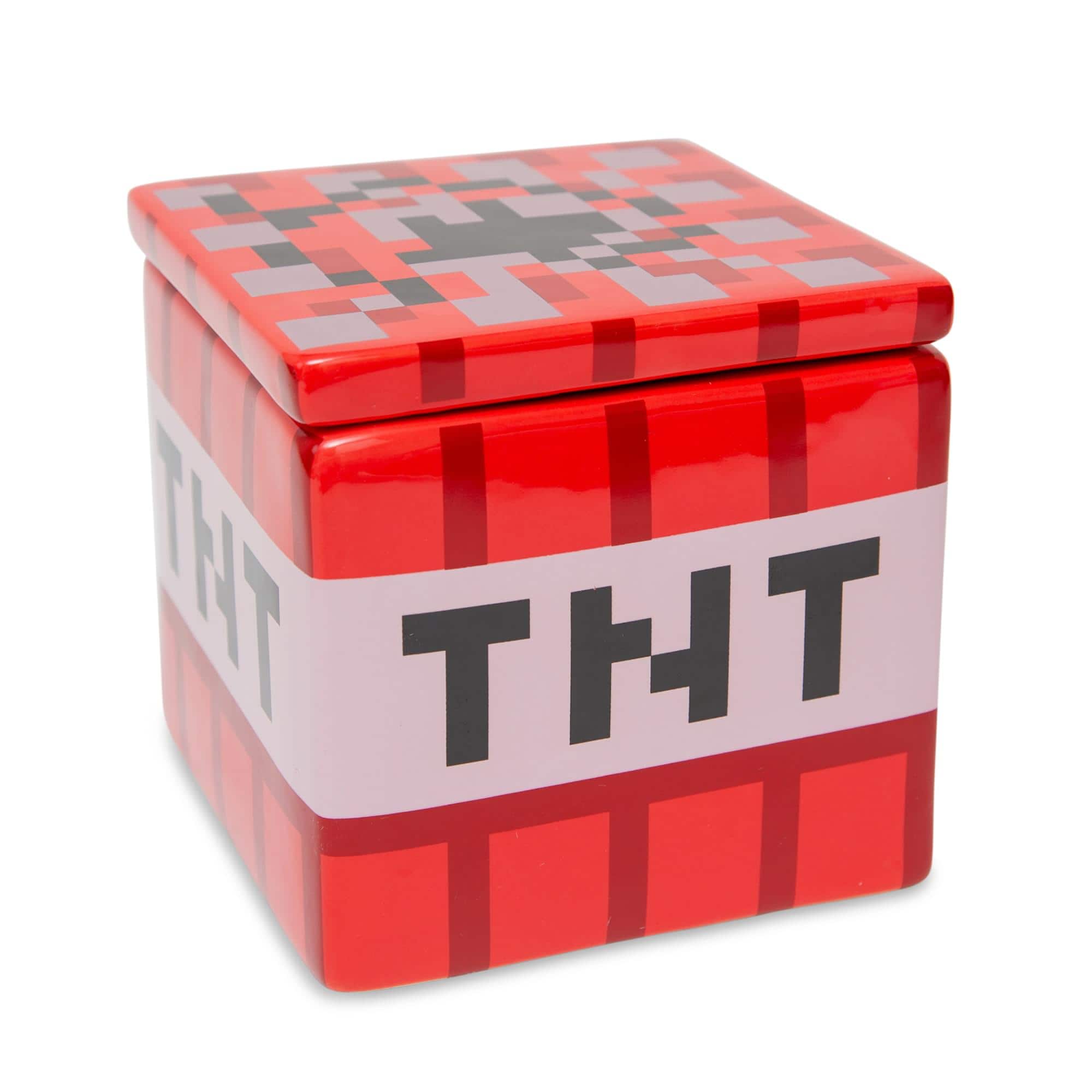 Ukonic - Minecraft TNT Block Ceramic Cookie Jar Container | 6 Inches Tall - Red