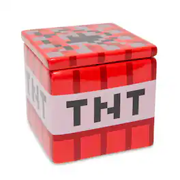 Ukonic - Minecraft TNT Block Ceramic Cookie Jar Container | 6 Inches Tall - Red