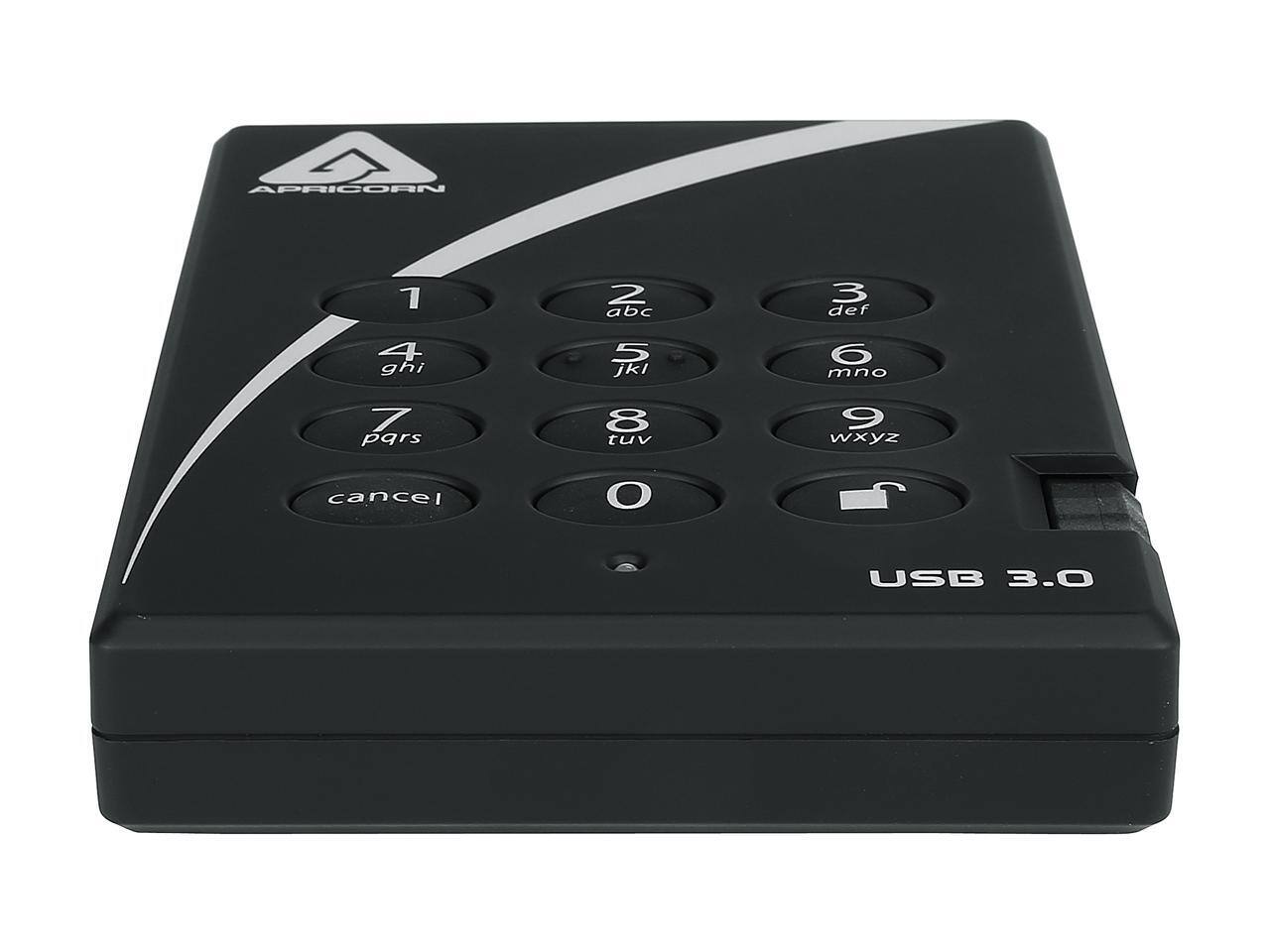 APRICORN

1 2 abc 3 def 4 ghi 5 jkl 6 mno 7 pqrs 8 tuv 9 wxyz cancel 0

USB 3.0