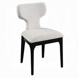 Manhattan Lane - Mopa Side Chair Set of 2, Chenille, Wood Frame, Low Back - Light Gray, Black