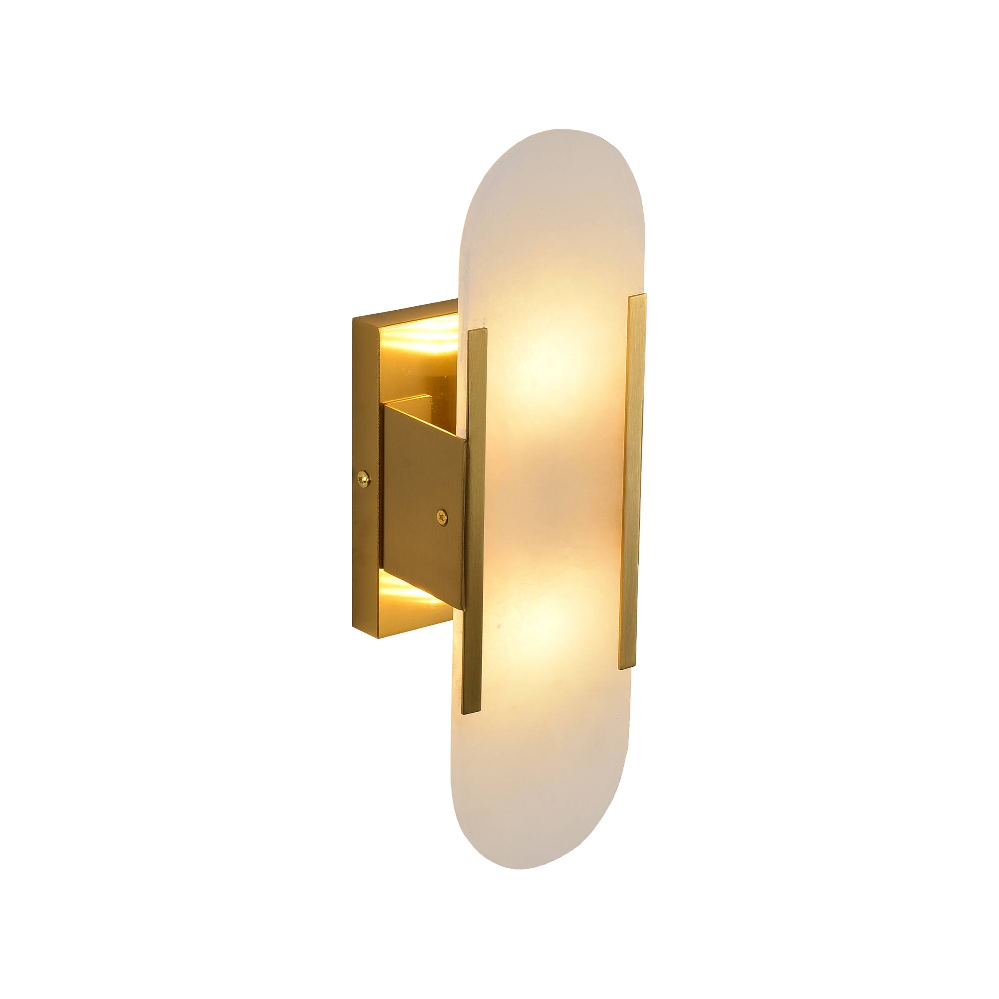 Alt View 4. Parrot Uncle - Modern Metal Marble Shade 2 Light Wall Sconce Vanity Light Fixture for Living Room Bedroom Corridor - Gold.