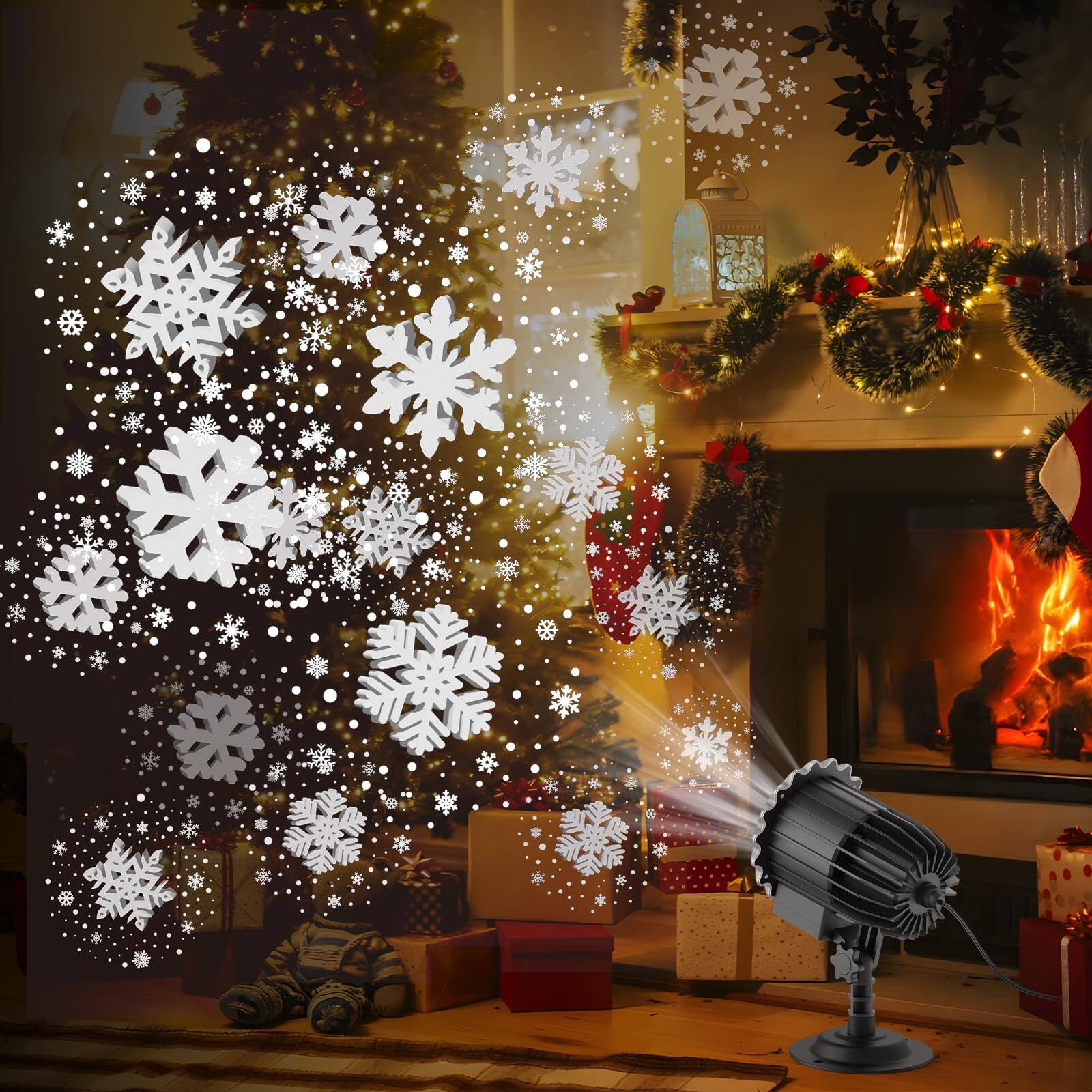 Alt View 5. HM 1810 - Christmas Snowflake Projector Lights Led Projector Lamp Outdoor Christmas Decorations Lighting Indoor - Default.