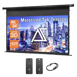 Elite Screens - Akia,120"D,16:9,Electric Tab-Tension Front UST/Std Throw Projector 4KUHD Laser "Speckle-Free" Screen AK-ELT120H - Black