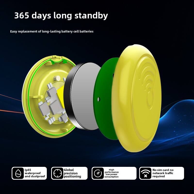 365 days long standby  
Easy replacement of long-lasting battery cell batteries  

- IP65 waterproof and dustproof  
- Global precision positioning  
- High performance low power consumption  
- No SIM card, no network traffic required