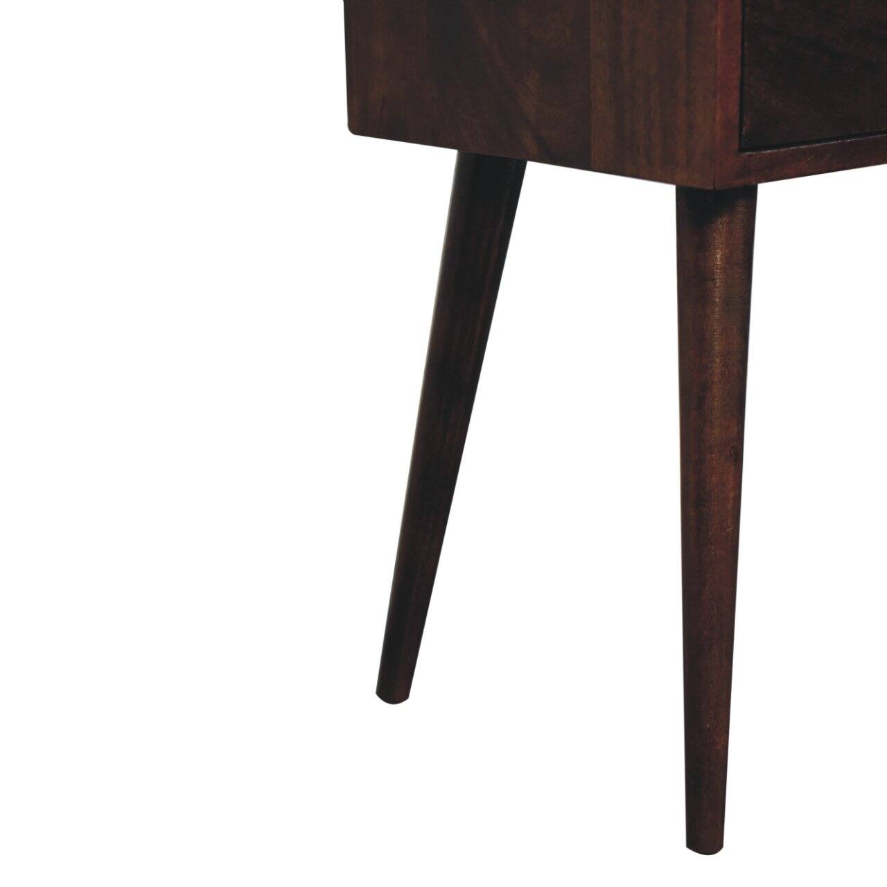 Alt View 4. Artisan Furniture - Artisan Furniture Solid Wood Mini 2 Drawer California Walnut Bedside, Dark Brown - Dark Brown.