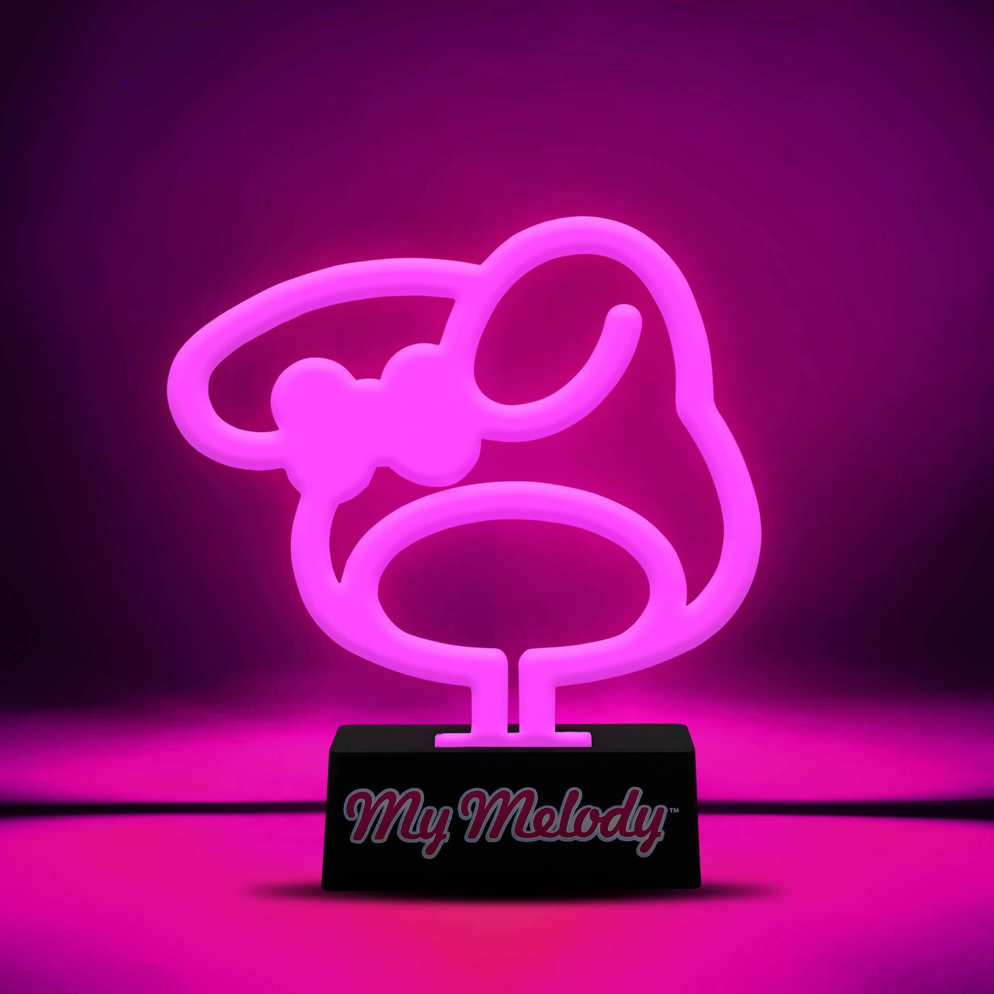 Alt View 1. Silver Buffalo - Sanrio My Melody Silhouette 7-Inch LED Neon Mood Light - Pink.
