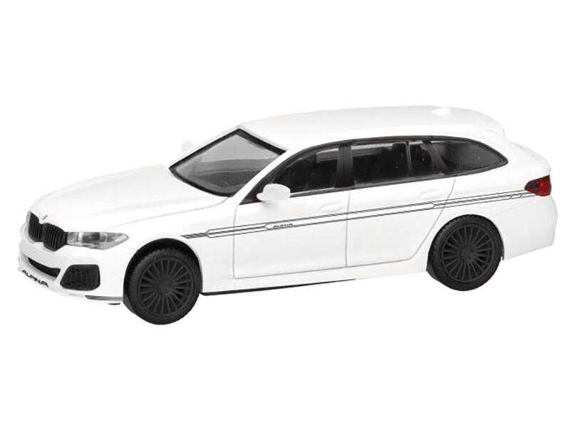 Angle. Herpa - BMW Alpina B5 Touring White 1/87 (HO) Plastic Model Car by Herpa - White.