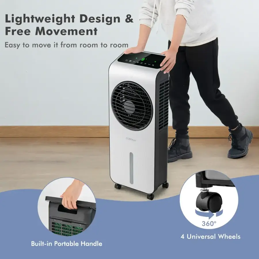 Lightweight Design & Free Movement: Easy to move it from room to room. Built-in Portable Handle and 360° 4 Universal Wheels.