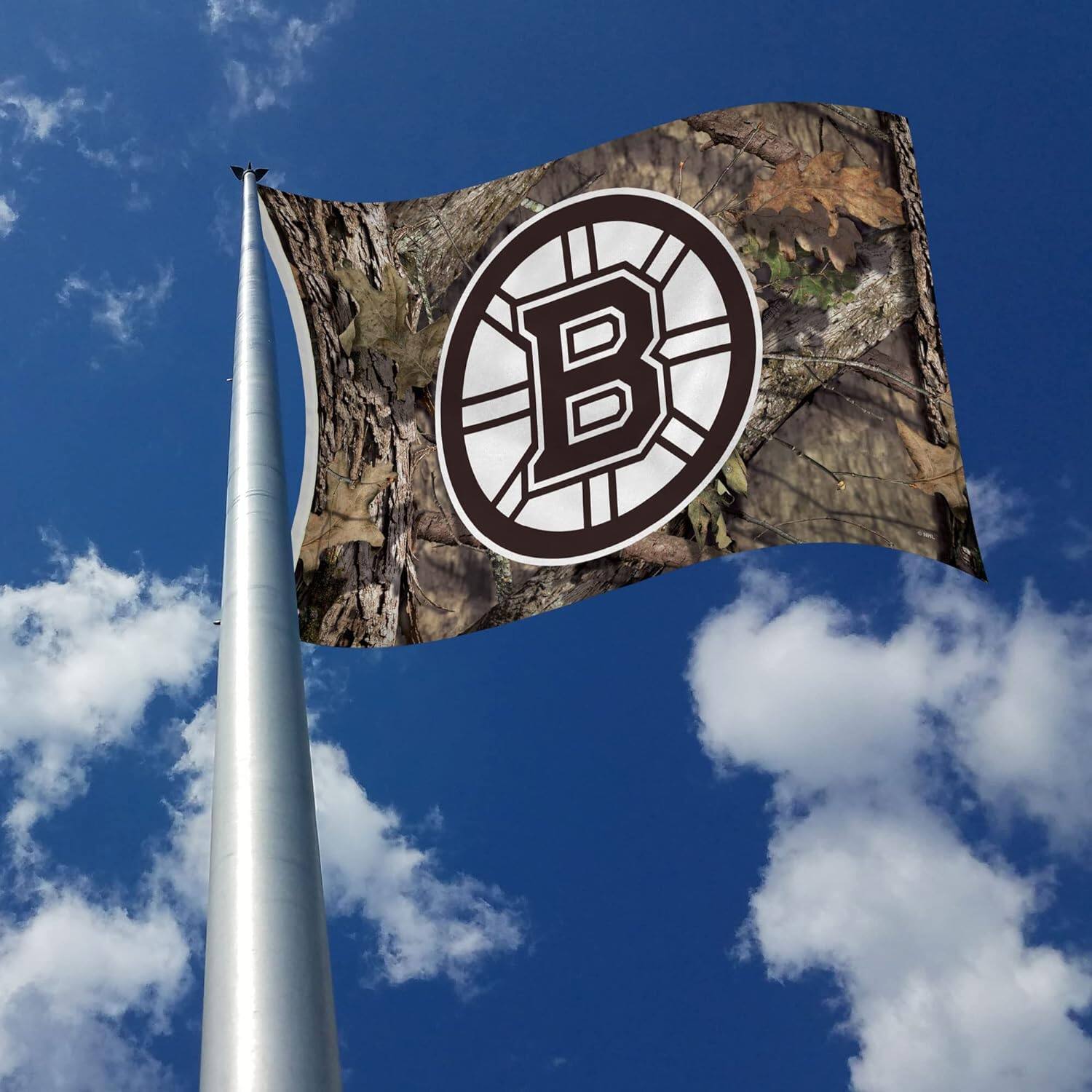 Alt View 2. Rico Industries - Boston Hockey Bruins Indoor Outdoor Camo Look 3x5 Banner Flag - Multi.