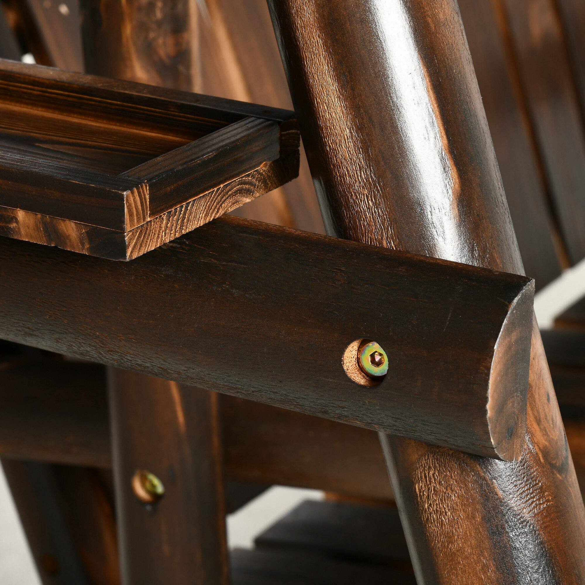 Alt View 5. Outsunny - Outsunny 2-Person Patio Swing Chair Outdoor Hanging Wooden Porch Bench Loveseat.