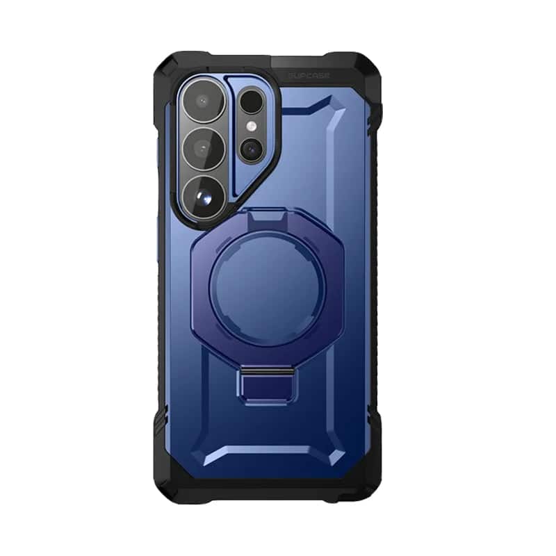 Front. SUPCASE - UB Grip Rugged MagSafe Case for Samsung Galaxy S26 Ultra – Heavy-Duty Protection with Magnetic Charging Support - Dark Blue.