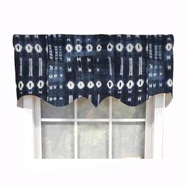 RLF Home - Modern Design Classic Pulsar Regal Style Window Valance 50" x 17" - Indigo