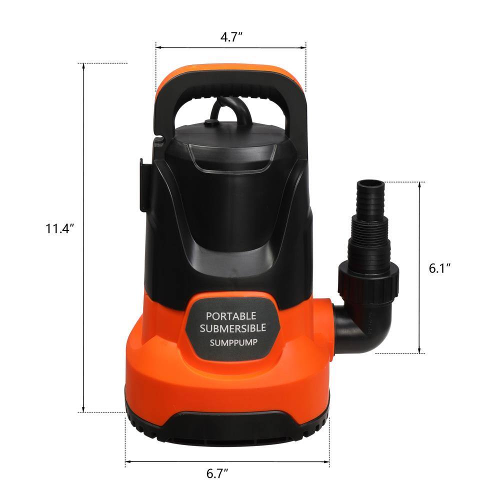 4.7" 11.4" 6.1" PORTABLE SUBMERSIBLE SUMPPUMP 6.7"
