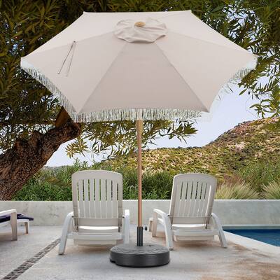 ainfox patio umbrella 13ft Large Thatched Tiki Umbrella, Outdoor Heavy-Duty Double-Sided Rectangle Market for Garden, Deck, Backyard, Pool, Beach Durable Construction Ainfox 7.5ft Boho Patio Umbrella