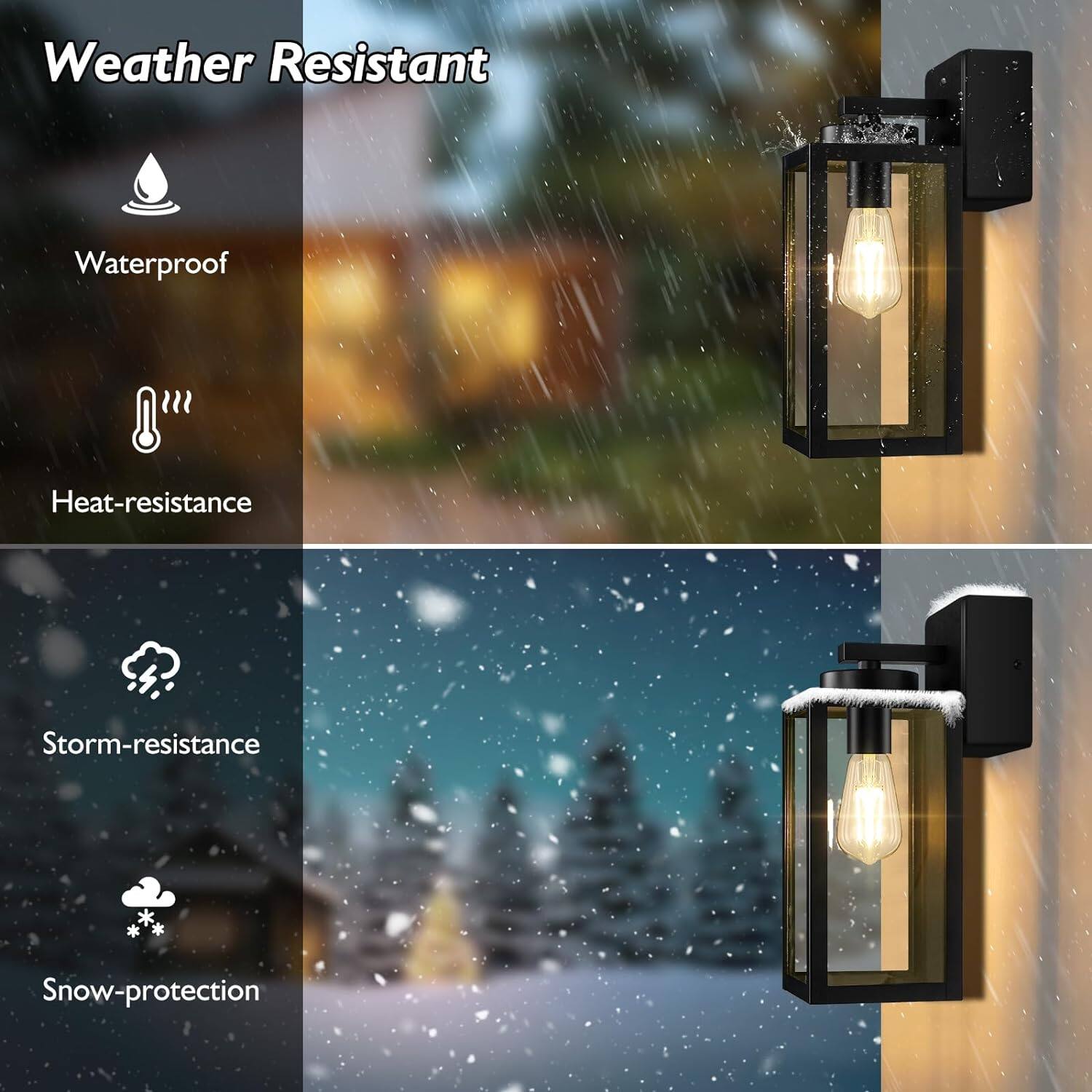 Nordic Hygge 2 Pack Porch Lights Outdoor with UL Certified Outlet
