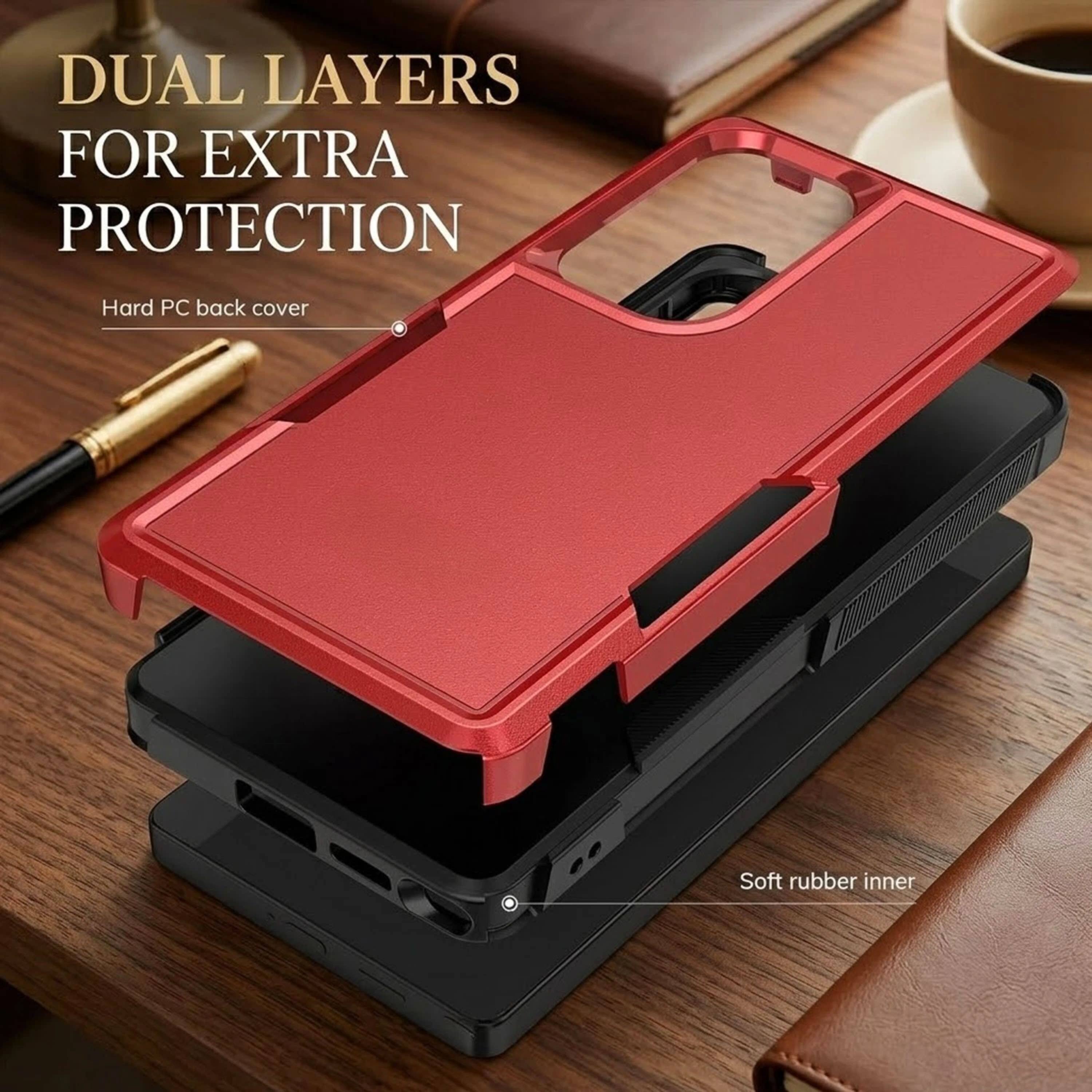 DUAL LAYERS FOR EXTRA PROTECTION

Hard PC back cover

Soft rubber inner