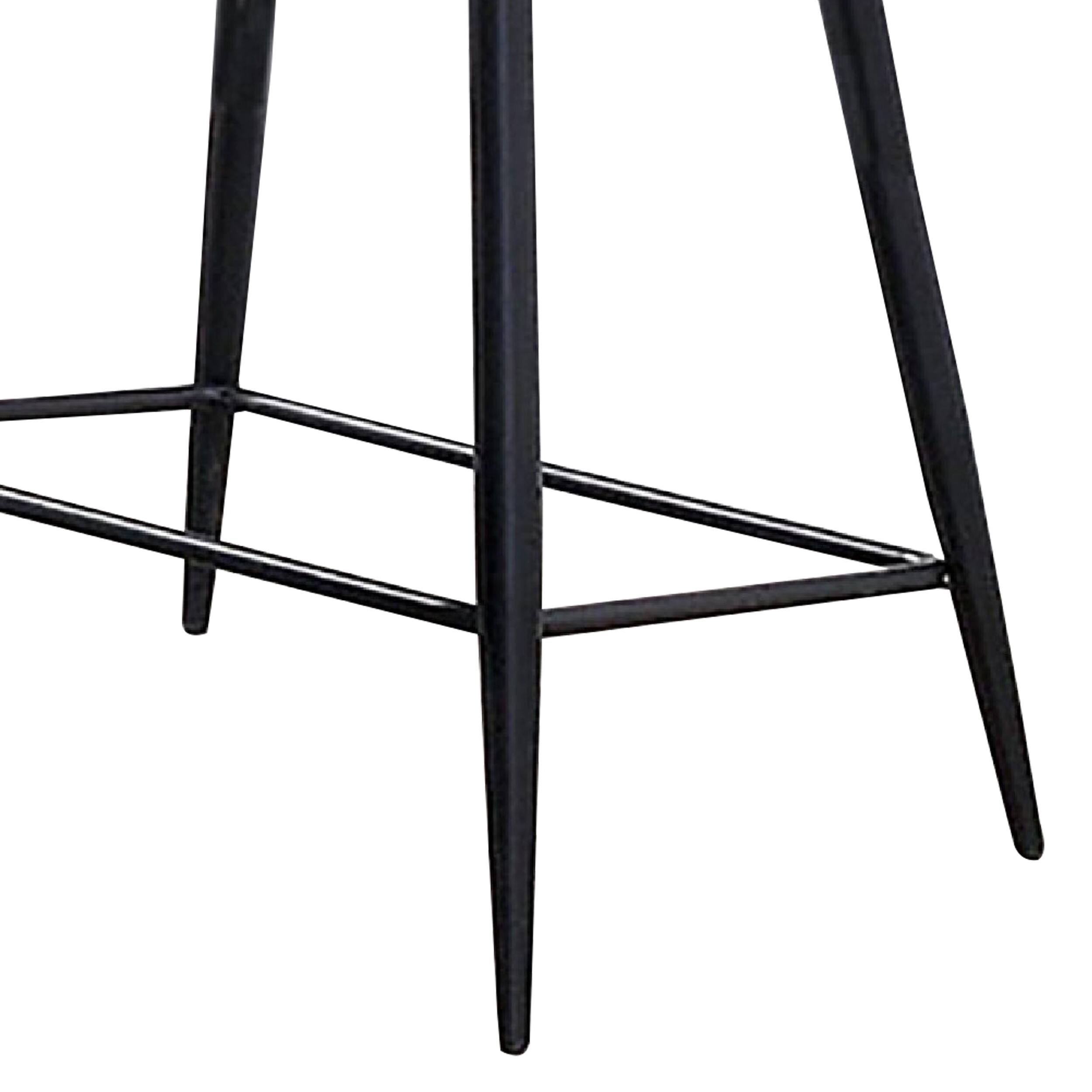 Alt View 3. Manhattan Lane - 30 Inch Bar Height Chair, Padded Seating, Metal Legs - Black.