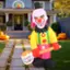 Angle. Costway - 6 x 8 ft Inflatable Head Turning Clown LED Lighted Animated Clown w/ Hammer & Flashing Eyes - Colorful.