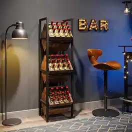 Tribesigns - Office Breakroom Wine Rack, For Bottle Storage and Display in Staff Lounges and Reception Areas - Brown