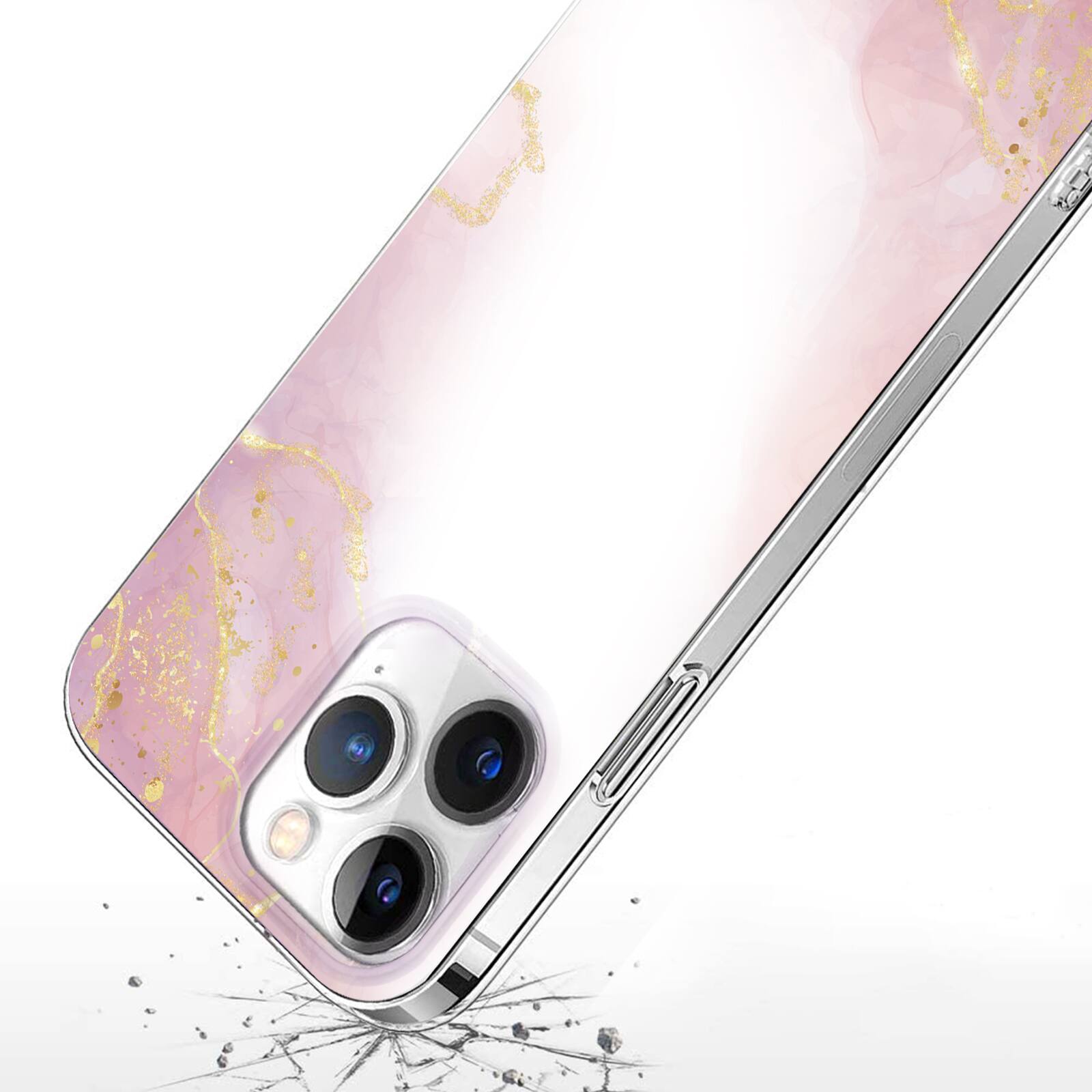 Back. SaharaCase - Inspire Seres Case Compatible with Magsafe for iPhone 15 Pro - Pink Marble - Pink.