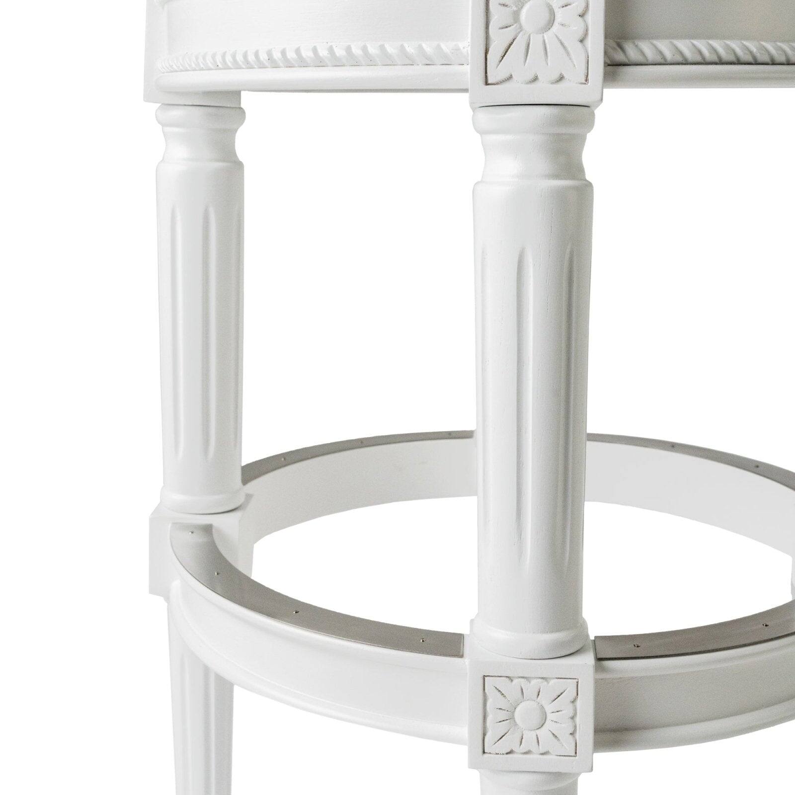Alt View 8. Maven Lane - 31" Pullman Backless Bar Stool In Alabaster White Finish Fabric Upholstery - Alabaster White.