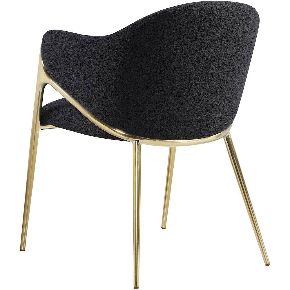 Alt View 1. Meridian Furniture - Nial Black Boucle Fabric Dining Chair, Set of 2 - Black.