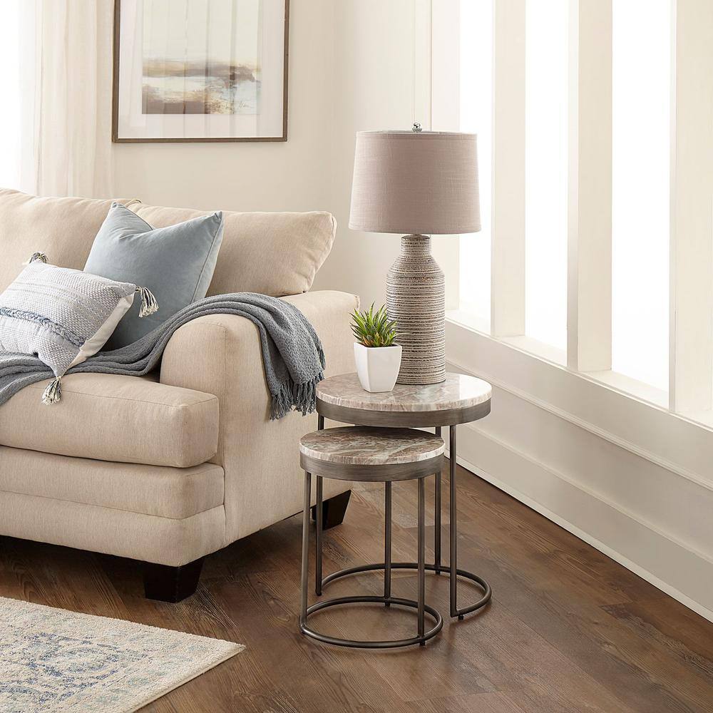 Alt View 6. Liberty Furniture Industries - Eclipse Nesting Tables in Graystone Marble Topw/ Pewter Metal - Gray.