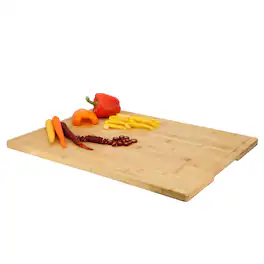MegaChef - 20 x 14 Inch Rectangle Bamboo Cutting Board - Brown