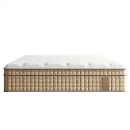 Ecooso - 12" Queen Hybrid Mattress, Medium-Firm, Gel Memory Foam, Individually Encased Coils, Fiberglass-Free - Beige+White
