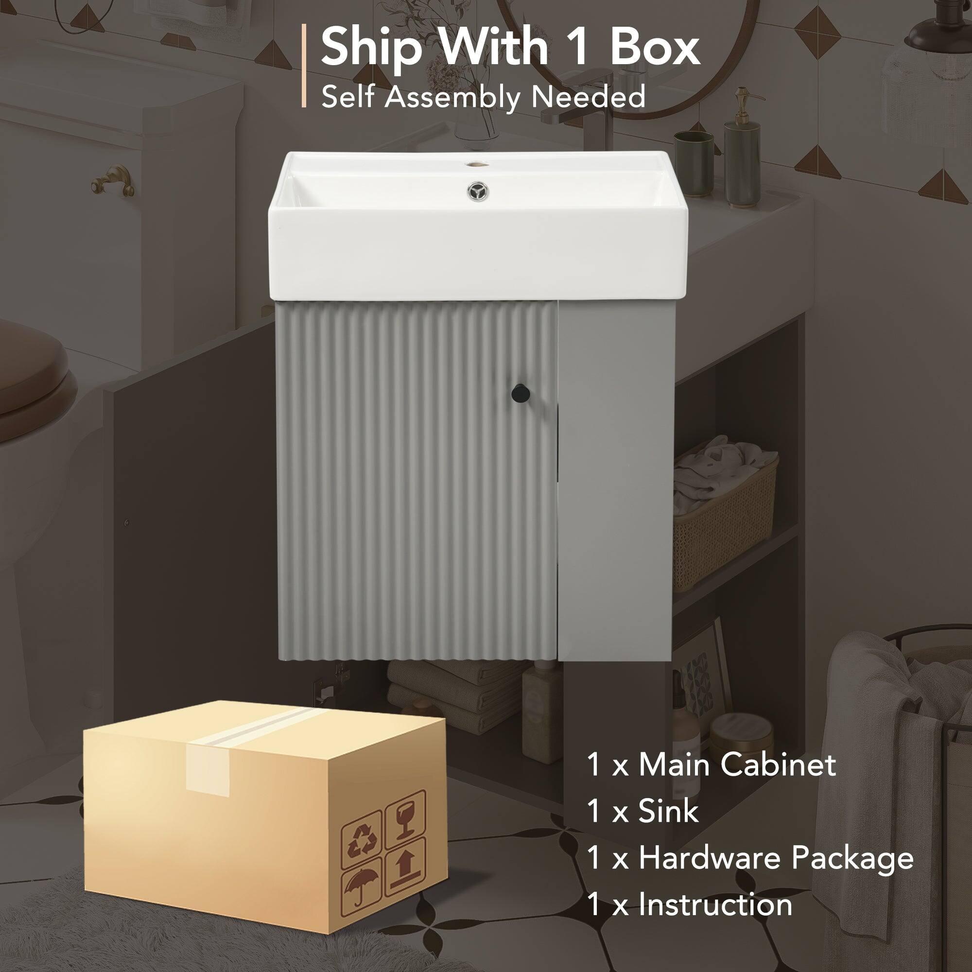 Ship With 1 Box  
Self Assembly Needed  

1 x Main Cabinet  
1 x Sink  
1 x Hardware Package  
1 x Instruction
