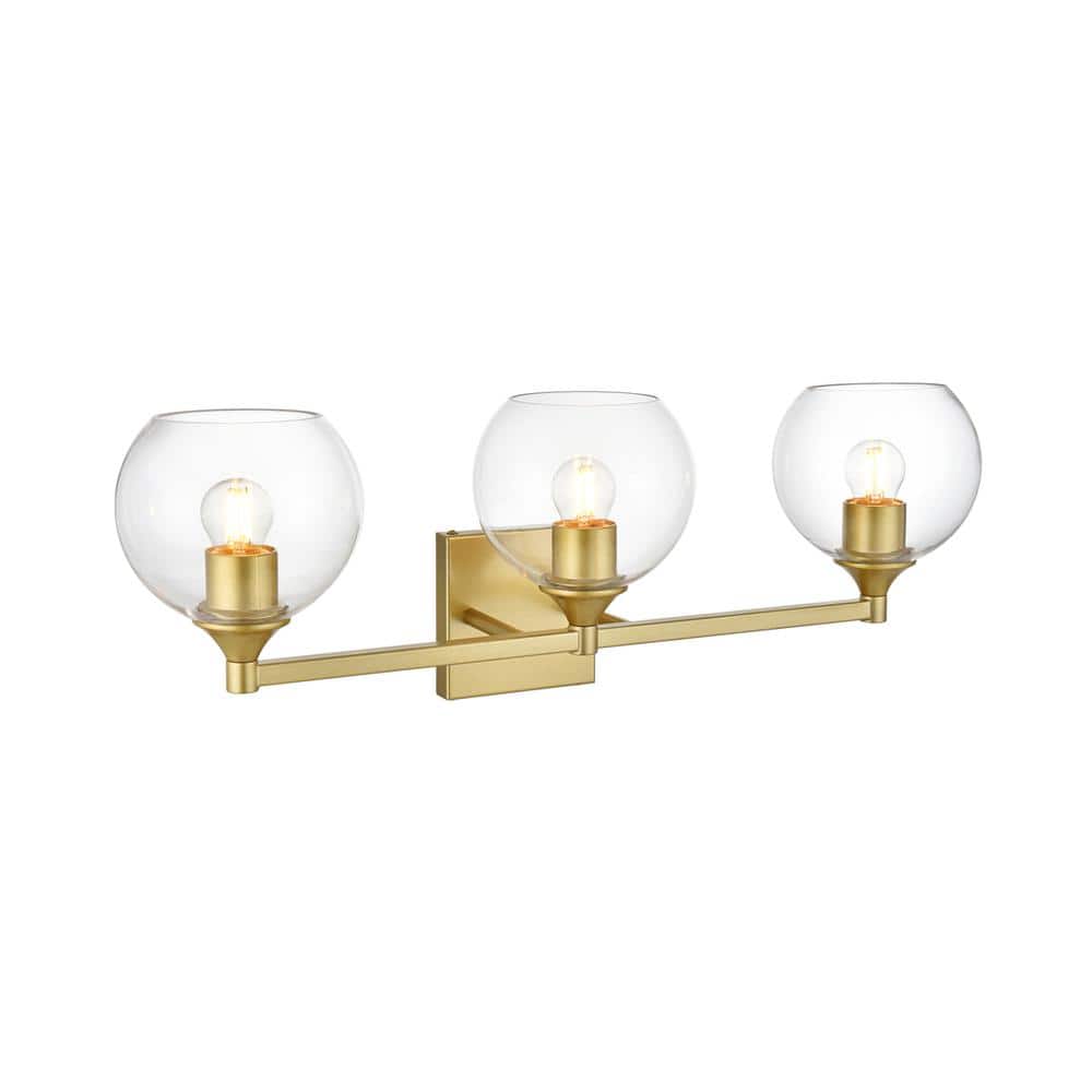 Living District - Foster 3 light Bath Sconce - Brass And Clear price history on PriceWatchPro