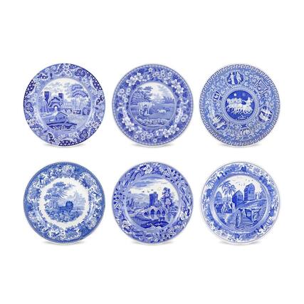Front. Spode - Spode Blue Room Traditions, 6-Piece Dinner Plate - Blue - Blue and White.