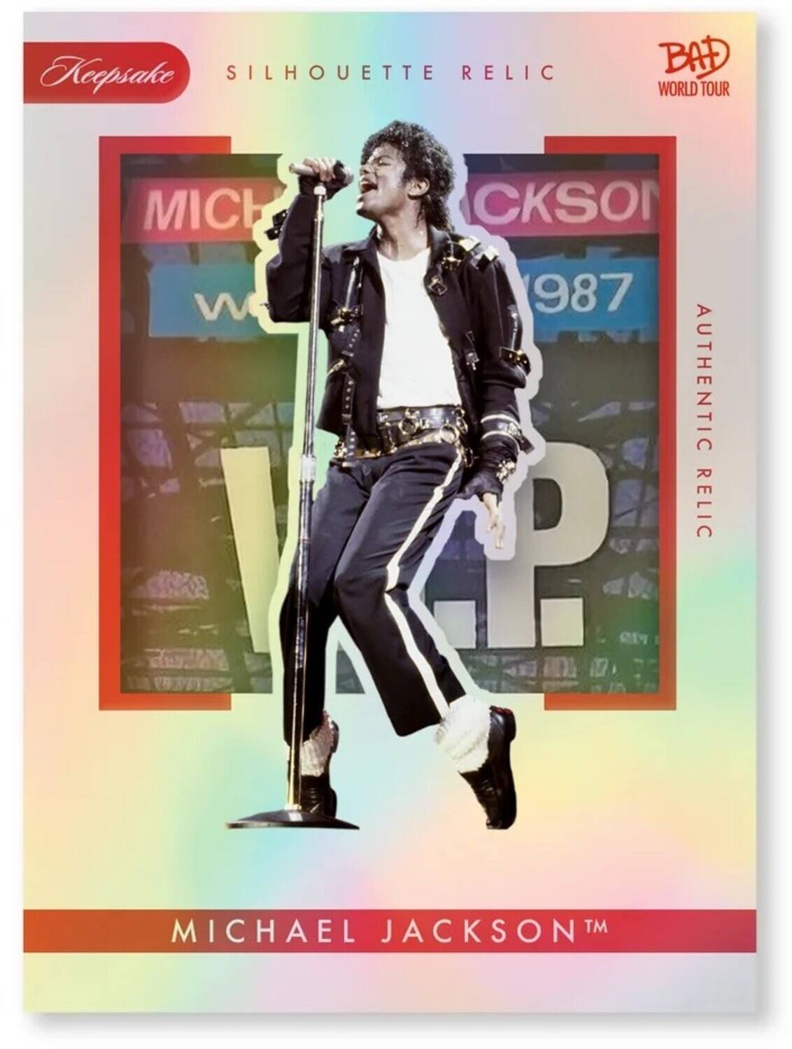 Keepsake SILHOUETTE RELIC BAD WORLD TOUR MICHAEL JACKSON 987 AUTHENTIC RELIC