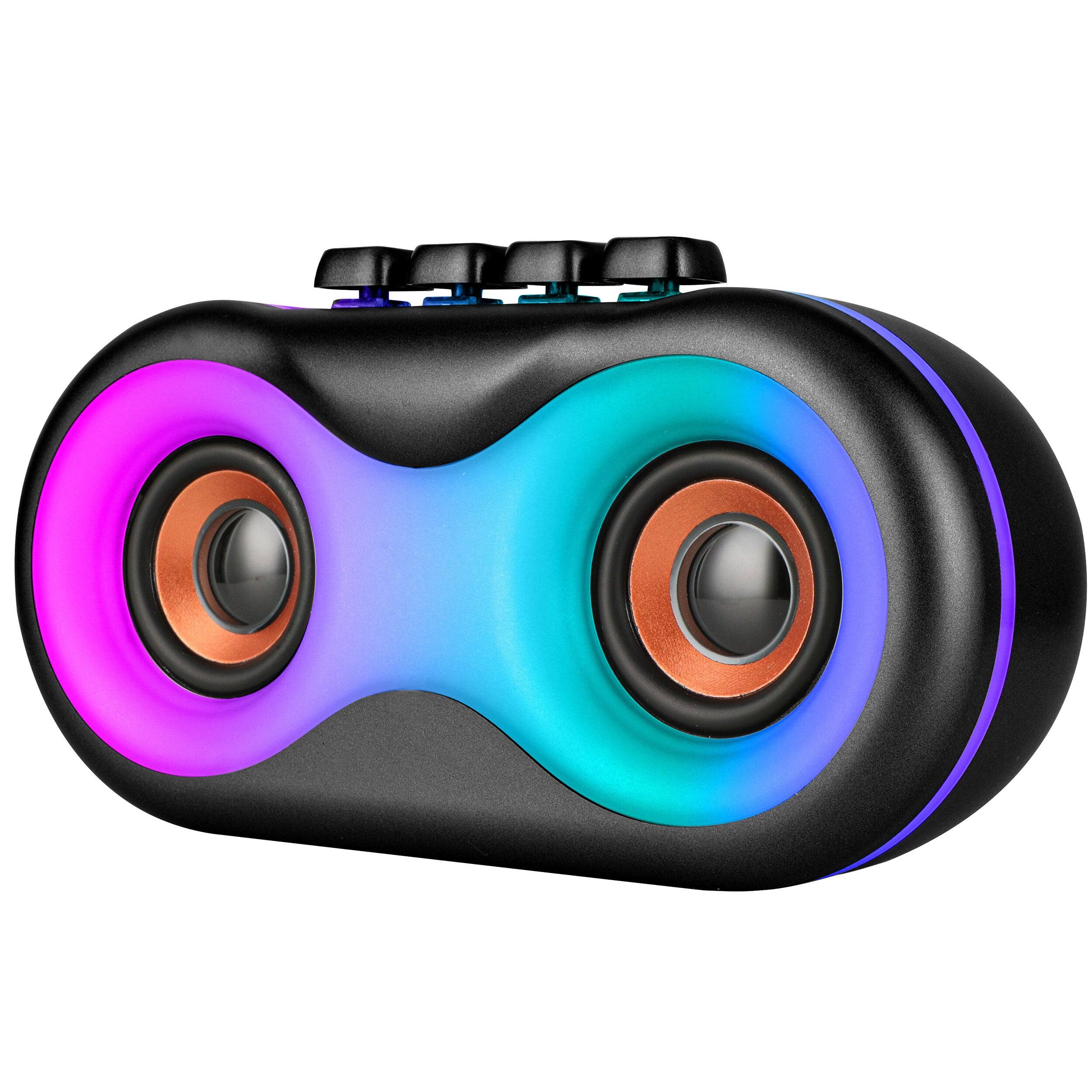 Angle. TopTech - BRAZE-6 Dual 3" Bluetooth Speaker with LED Lights & Powerful Sound - Black.