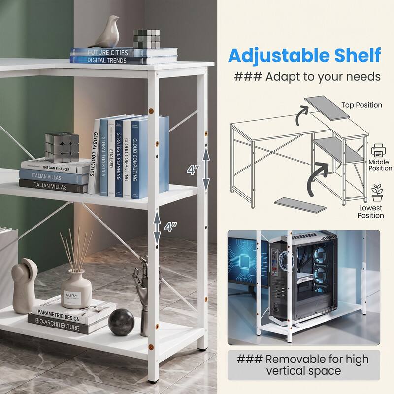 FUTURE CITIES DIGITAL TRENDS  
Adjustable Shelf  
### Adapt to your needs  

Top Position  
THE GAG FINANCER  
ITALIAN VILLAS  
GLOBAL LOGISTICS  
GLOBAL LOGISTICS  
EEIALSRD  
STRATEGIC PLANNING  
CLOUD COMPUTING  
CLOUD COMPUTING  

Middle Position  
I 4"  

Lowest Position  
AURA  
PARAMETRIC DESIGN  
BIO-ARCHITECTURE  

### Removable for high vertical space