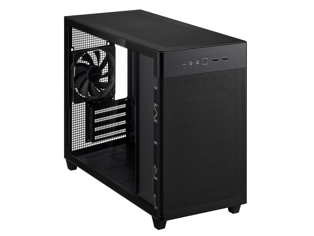 AP201 ASUS PRIME CASE TG BLACK Black Steel, Plastic/Steel, Plastic, TG Micro ATX Computer Case - Black