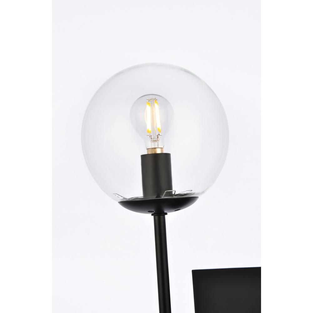 Alt View 3. Living District - Neri 1 light black and clear glass wall sconce - Black And Clear.
