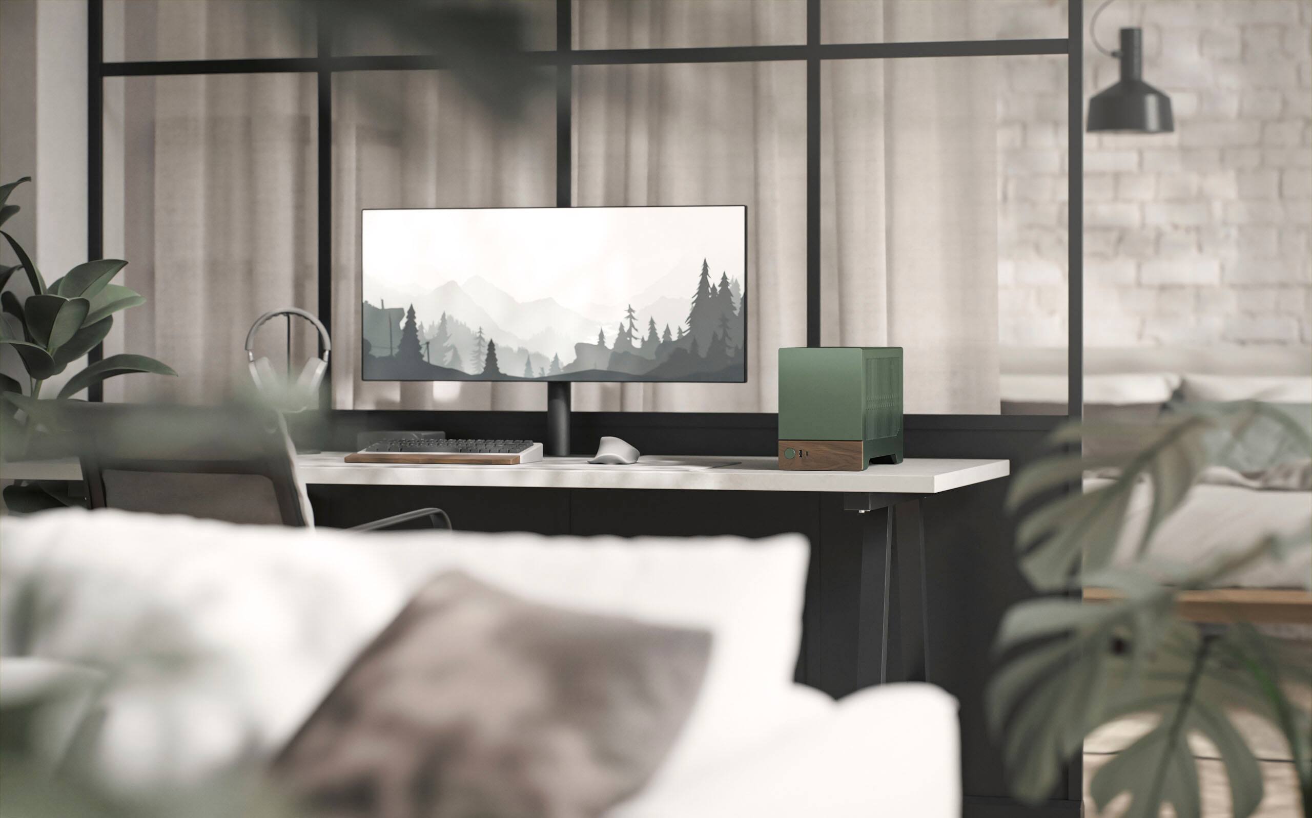 Alt View 24. Fractal Design - Terra Jade Mini-ITX Small Form Factor PC Case with PCIe 4.0 Riser - Jade.