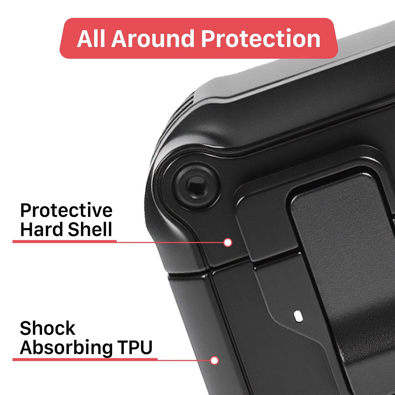 All Around Protection

Protective Hard Shell

Shock Absorbing TPU