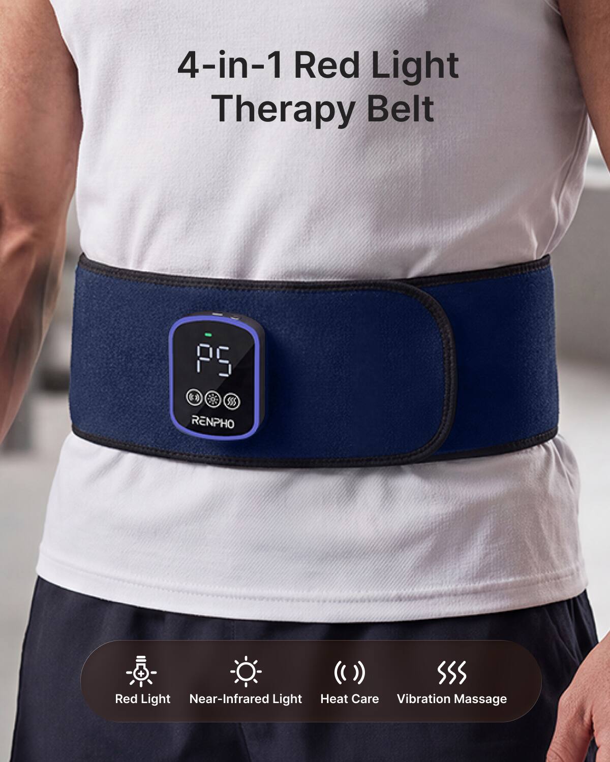 4-in-1 Red Light Therapy Belt

PS SSS RENPHO

Red Light Near-Infrared Light Heat Care Vibration Massage