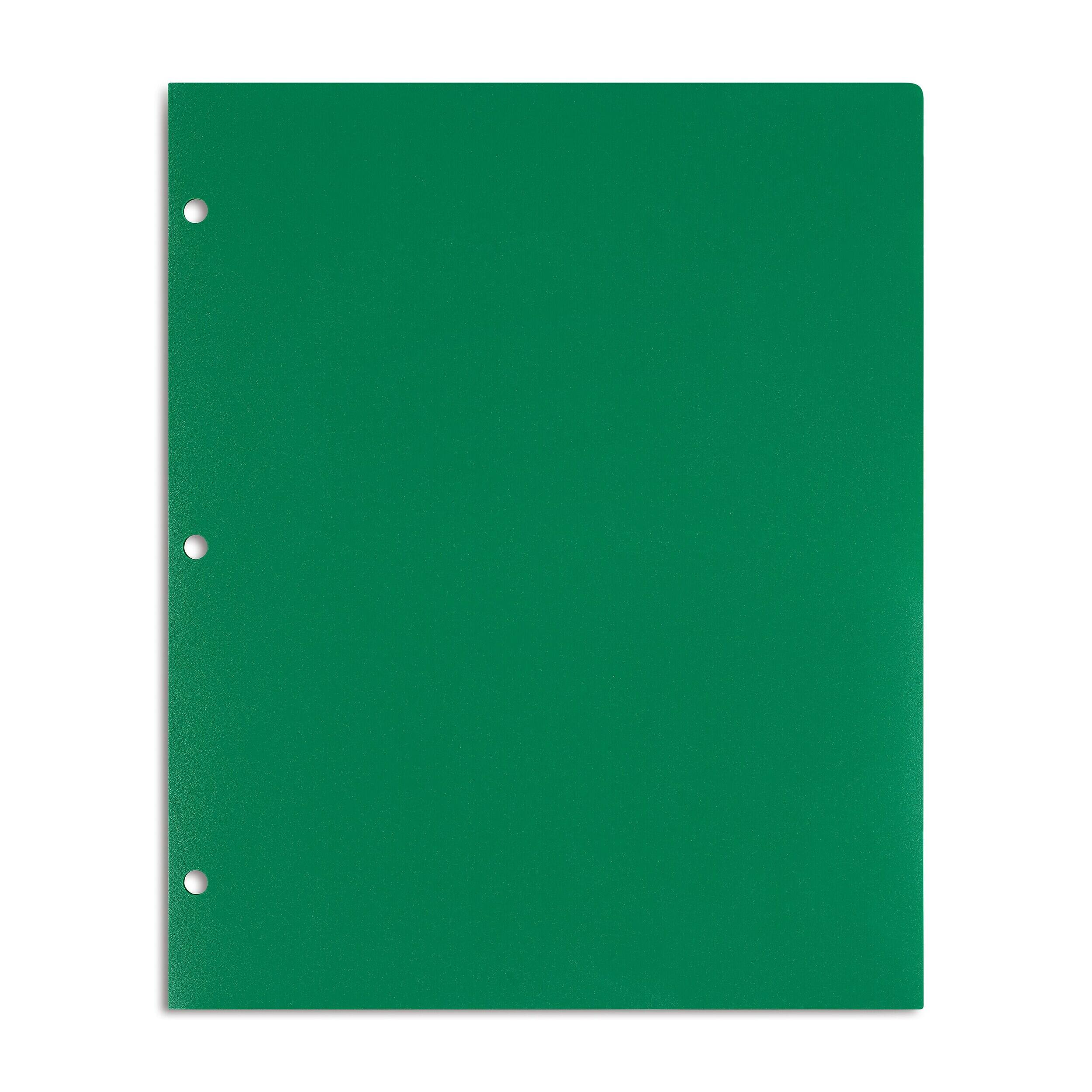 Alt View 1. Staples - 3-Hole Punched 2-Pocket Plastic Portfolio Folder (ST52806-CC) - Green.