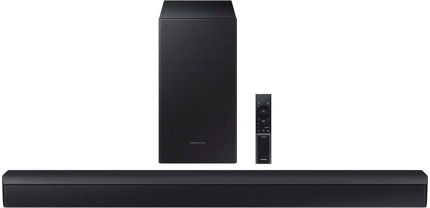 Front. Samsung - Samsung B series 2.1 ch. DTS Virtual:X Soundbar - Black.