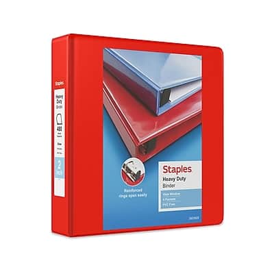 "Staples - Heavy Duty 2"" 3-Ring View Binder, D-Ring - Red" price history on PriceWatchPro
