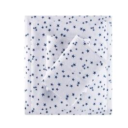 Gracie Mills - Toasty Cotton Flannel Printed Sheet Set - Blue Stars