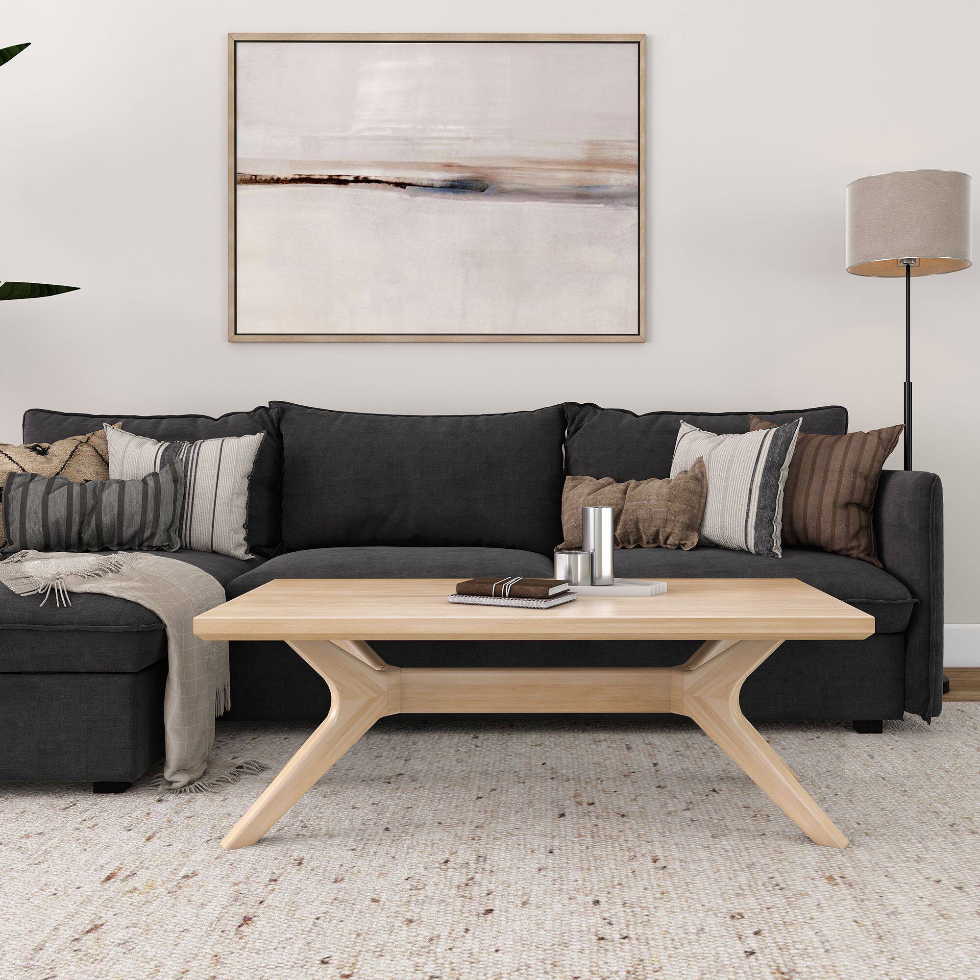 Alt View 1. Plank+Beam - Verso Rectangular Coffee Table (48in x 24in / 1220mm x 610mm), Blonde - Blonde.