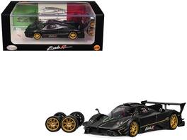 CM Models - Pagani Zonda Revolucion Carbon with Extra Wheels 1/64 Diecast Model Car by CM Model - Black
