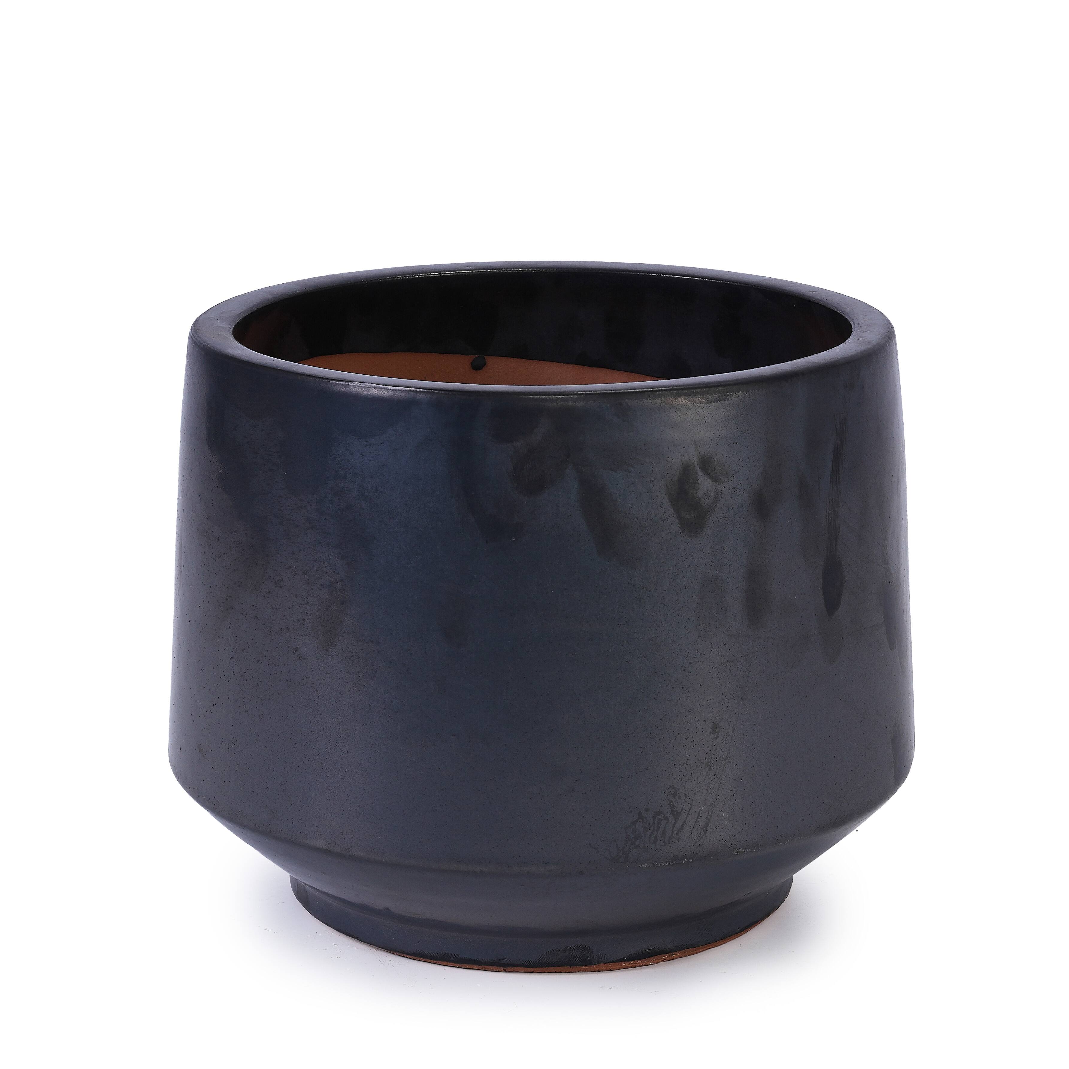 Alt View 5. Loheer - Loheer Ceramic Planter Set, Handmade Black Matte Glazed Planters, Set of 3 Textured Clay Pots for Indoor Outdoor Plants.