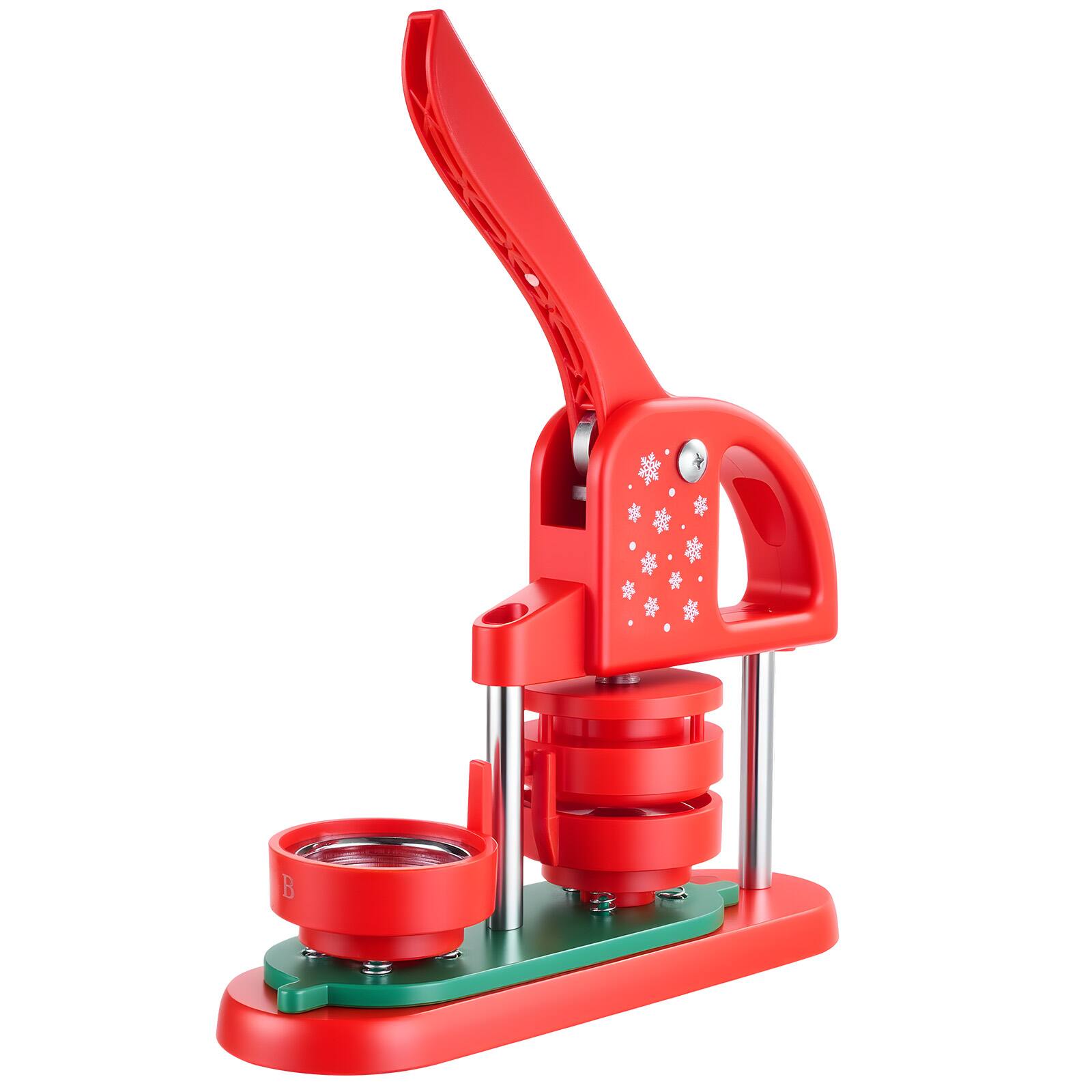 Alt View 5. VEVOR - Button Maker Machine, 2.28 in, Plastic Pin Maker with 100pcs Button Parts, Circle Cutter and Hex Wrenches - Red.